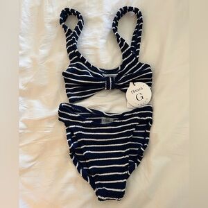 Hunza G Blue and White Bikini